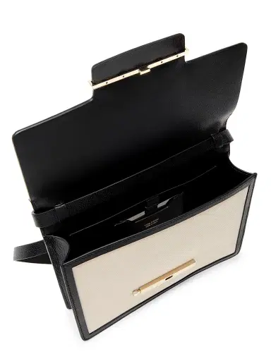 TOM FORD Women's Aube Two-Tone Shoulder Bag - Ecru Black | Thumbnail 4