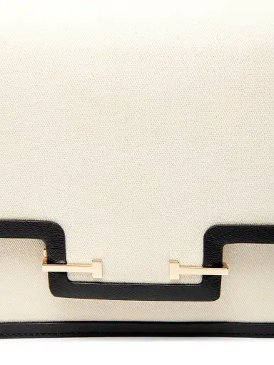 TOM FORD Women's Aube Two-Tone Shoulder Bag - Ecru Black | Thumbnail 5