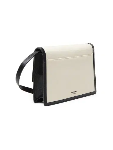 TOM FORD Women's Aube Two-Tone Shoulder Bag - Ecru Black | Thumbnail 7
