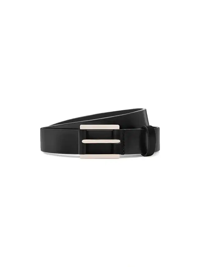 TOM FORD Men's Vacchetta Leather Buckle Belt - Black