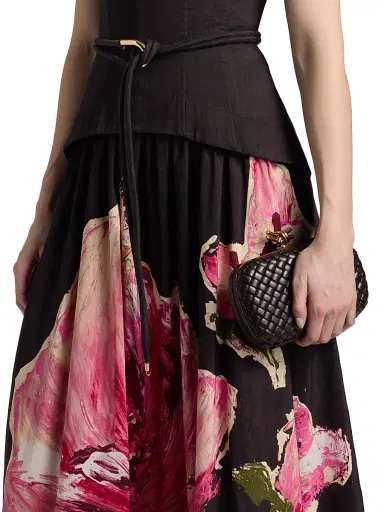 ACLER Women's Actonhill Floral Linen-Blend Maxi Dress - Garnet Magnolia - Size 2 | Thumbnail 6