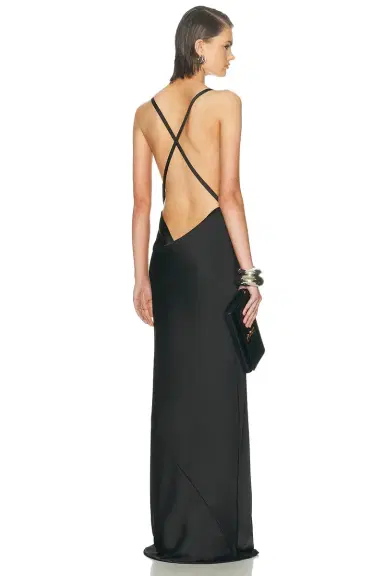 Norma Kamali Cross Back Bias Gown | Thumbnail 1
