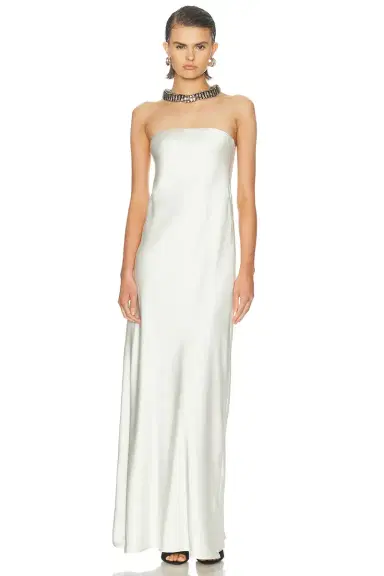 Norma Kamali Bias Strapless Gown | Thumbnail 1 Norma Kamali Bias Strapless Gown | Thumbnail 1