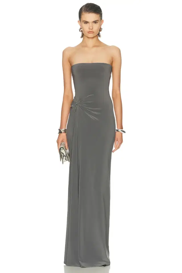Grace Ling Relic Charms Strapless Maxi Dress