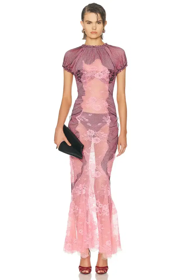 THE ATTICO Sheer Midi Dress