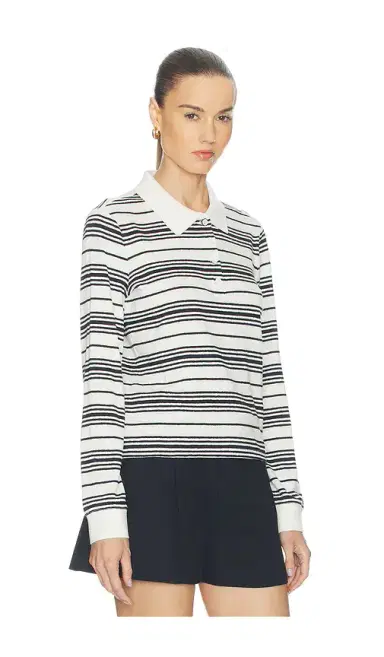 Frame The Striped Long Sleeve Polo | Thumbnail 6 Frame The Striped Long Sleeve Polo | Thumbnail 6