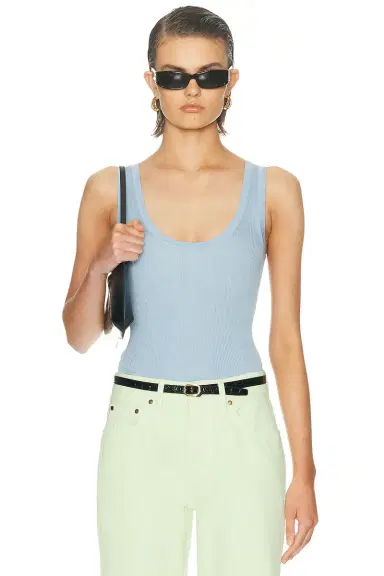 RENGGLI Scoop Neck Rib Tank Top | Thumbnail 1