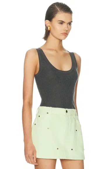 RENGGLI Scoop Neck Rib Tank Top | Thumbnail 2