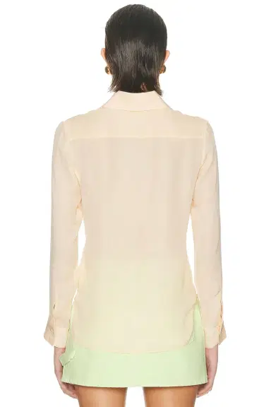 RENGGLI Silk Georgette Button Up Shirt | Thumbnail 3