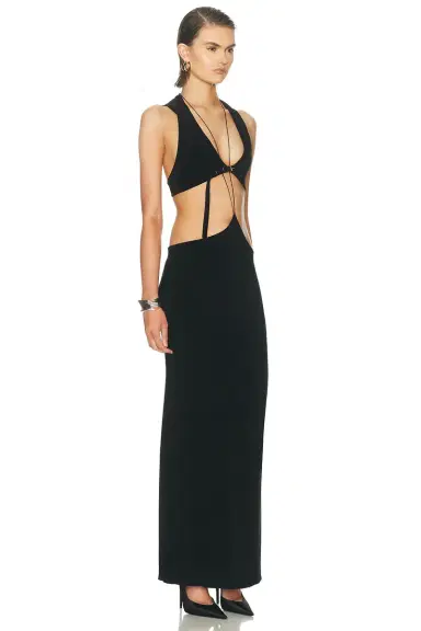 Grace Ling Logo Tag Tie Pillar Skirt | Thumbnail 2 Grace Ling Logo Tag Tie Pillar Skirt | Thumbnail 2