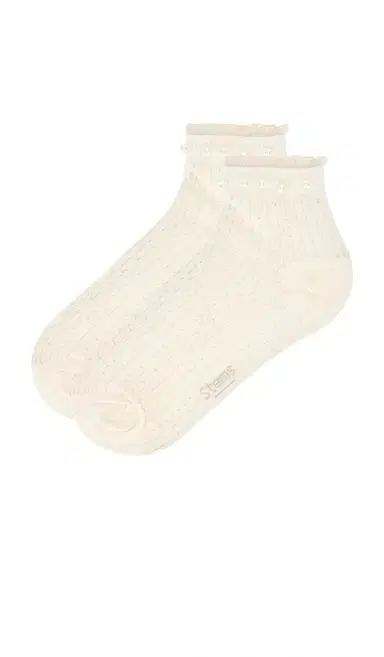 Stems Pearl Trim Ankle Socks | Thumbnail 2