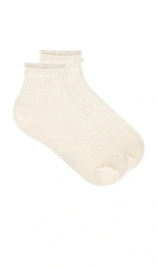 Pearl Trim Ankle Socks