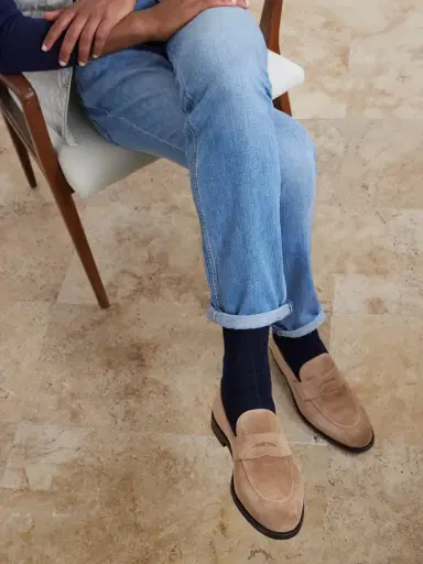 Brunello Cucinelli Calf Suede Penny Loafers - Men | Thumbnail 2
