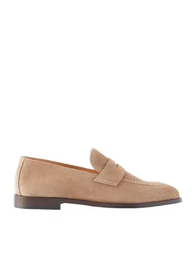 Brunello Cucinelli Calf Suede Penny Loafers - Men | Thumbnail 1