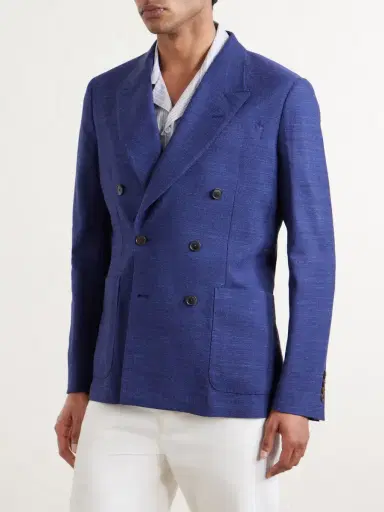 Paul Smith Wool, Linen and Silk-Blend Double-Breasted Blazer - Men | Thumbnail 3 Paul Smith Wool, Linen and Silk-Blend Double-Breasted Blazer - Men | Thumbnail 3