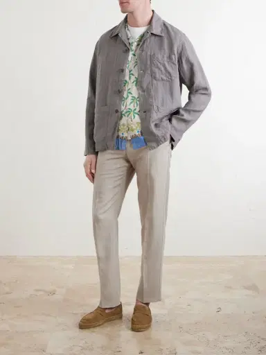 Hartford Perry Linen and Cotton-Blend Woven Jacket - Men | Thumbnail 2 Hartford Perry Linen and Cotton-Blend Woven Jacket - Men | Thumbnail 2