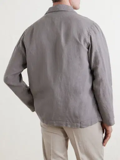 Hartford Perry Linen and Cotton-Blend Woven Jacket - Men | Thumbnail 4 Hartford Perry Linen and Cotton-Blend Woven Jacket - Men | Thumbnail 4