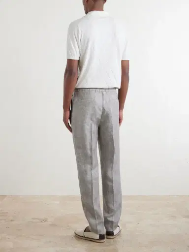 Brunello Cucinelli Straight-Leg Pleated Hemp and Linen-Blend Twill Trousers - Men | Thumbnail 4 Brunello Cucinelli Straight-Leg Pleated Hemp and Linen-Blend Twill Trousers - Men | Thumbnail 4