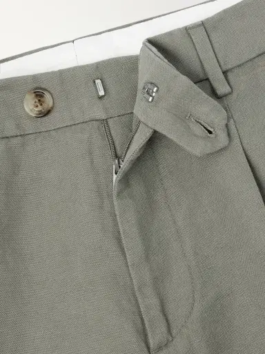 Brunello Cucinelli Straight-Leg Pleated Cotton and Linen-Blend Trousers - Men | Thumbnail 6 Brunello Cucinelli Straight-Leg Pleated Cotton and Linen-Blend Trousers - Men | Thumbnail 6