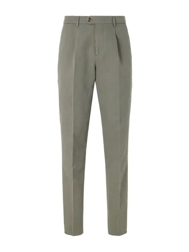 Brunello Cucinelli Straight-Leg Pleated Cotton and Linen-Blend Trousers - Men