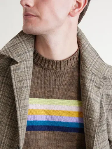 KAPITAL Peckish Rainbow Striped Cotton and Wool-Blend Sweater - Men | Thumbnail 5 KAPITAL Peckish Rainbow Striped Cotton and Wool-Blend Sweater - Men | Thumbnail 5