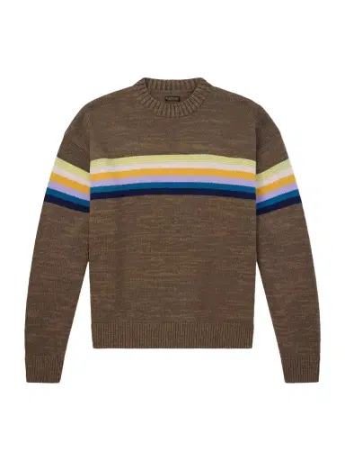KAPITAL Peckish Rainbow Striped Cotton and Wool-Blend Sweater - Men | Thumbnail 1 KAPITAL Peckish Rainbow Striped Cotton and Wool-Blend Sweater - Men | Thumbnail 1
