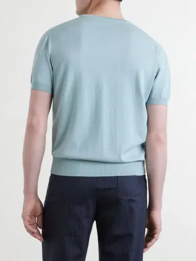Canali Knitted Cotton T-Shirt - Men | Thumbnail 4