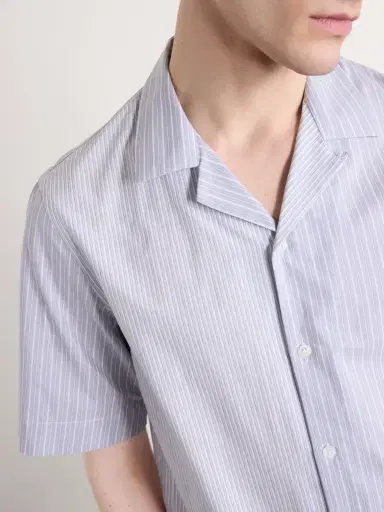 Paul Smith Camp-Collar Striped Cotton-Poplin Shirt - Men | Thumbnail 5