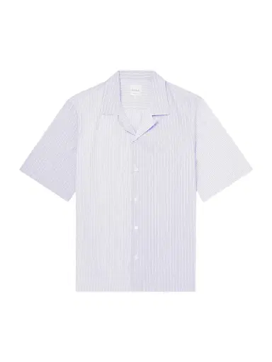 Paul Smith Camp-Collar Striped Cotton-Poplin Shirt - Men | Thumbnail 1