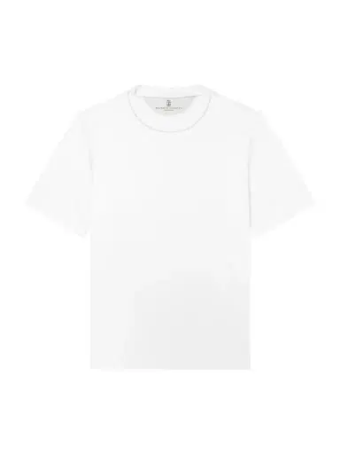 Brunello Cucinelli Piped Cotton-Jersey T-Shirt - Men | Thumbnail 1 Brunello Cucinelli Piped Cotton-Jersey T-Shirt - Men | Thumbnail 1