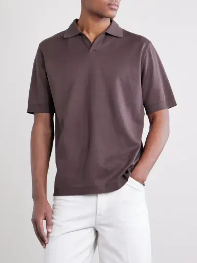 HERNO Open-Collar Cotton Polo Shirt - Men | Thumbnail 3 HERNO Open-Collar Cotton Polo Shirt - Men | Thumbnail 3