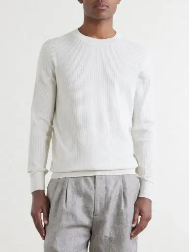 Brunello Cucinelli Knitted Cotton Sweater - Men | Thumbnail 3 Brunello Cucinelli Knitted Cotton Sweater - Men | Thumbnail 3