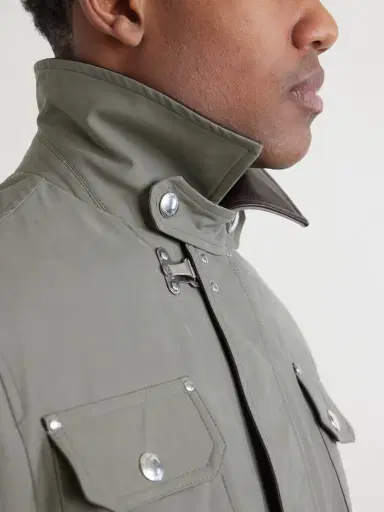 Brunello Cucinelli Fireman Leather-Trimmed Cotton-Blend Jacket - Men | Thumbnail 5
