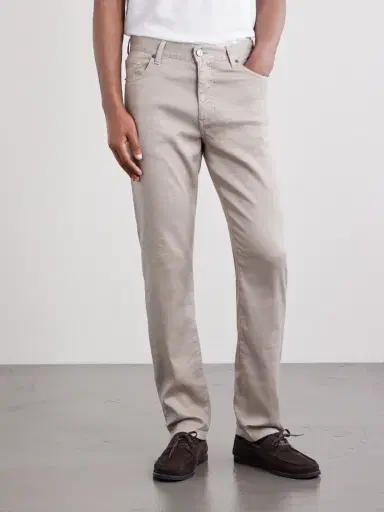Zegna Straight-Leg Linen and Cotton-Blend Jeans - Men | Thumbnail 3
