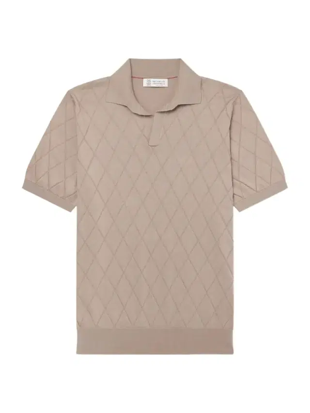 Open-Collar Knitted Cotton Polo Shirt - Men