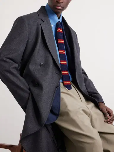 Beams Plus 4cm Striped SIlk Tie - Men | Thumbnail 2