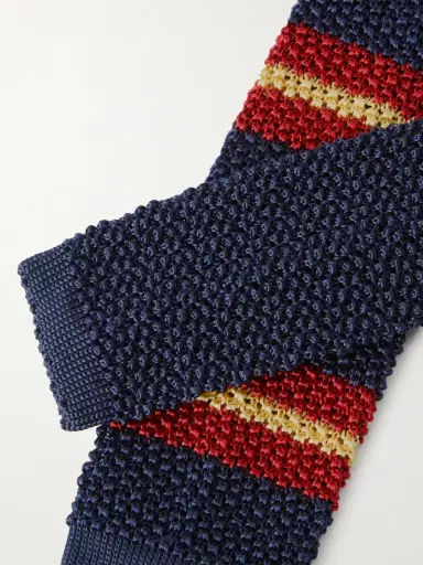 Beams Plus 4cm Striped SIlk Tie - Men | Thumbnail 4
