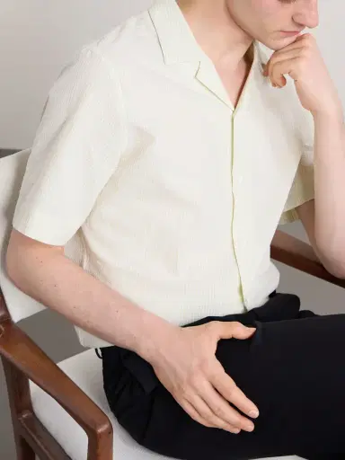 Paul Smith Camp-Collar Striped Cotton-Seersucker Shirt - Men | Thumbnail 5