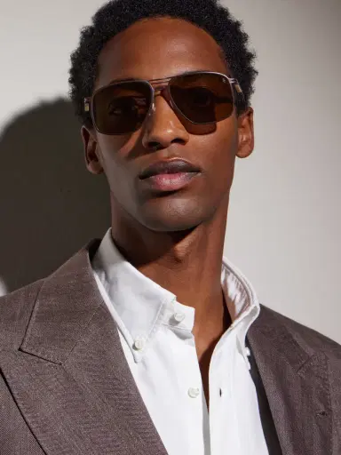 Brunello Cucinelli Aviator-Style Titanium Sunglasses - Men | Thumbnail 5
