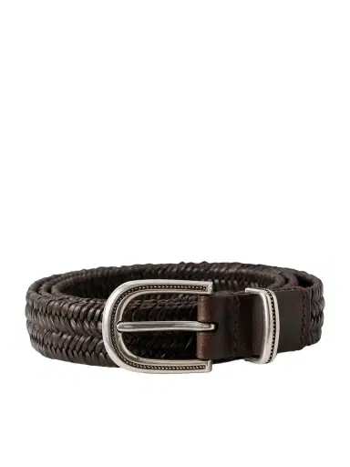 Brunello Cucinelli 2cm Woven Leather Belt - Men | Thumbnail 1