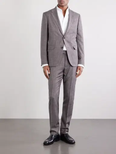 Zegna Prince of Wales Checked Wool, Silk and Linen-Blend Suit Jacket - Men | Thumbnail 2