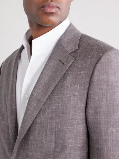 Zegna Prince of Wales Checked Wool, Silk and Linen-Blend Suit Jacket - Men | Thumbnail 5