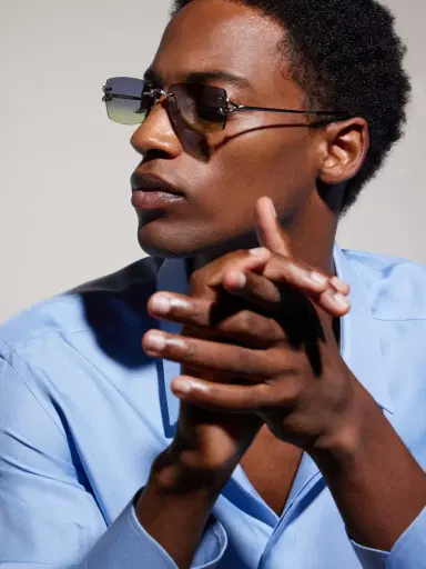 Cartier Eyewear Squared-Frame Metal Sunglasses - Men | Thumbnail 2