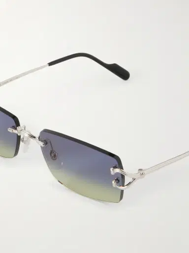 Cartier Eyewear Squared-Frame Metal Sunglasses - Men | Thumbnail 3