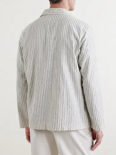 Hartford Perry Striped Linen and Cotton-Blend Woven Jacket - Men | Thumbnail 4 Hartford Perry Striped Linen and Cotton-Blend Woven Jacket - Men | Thumbnail 4
