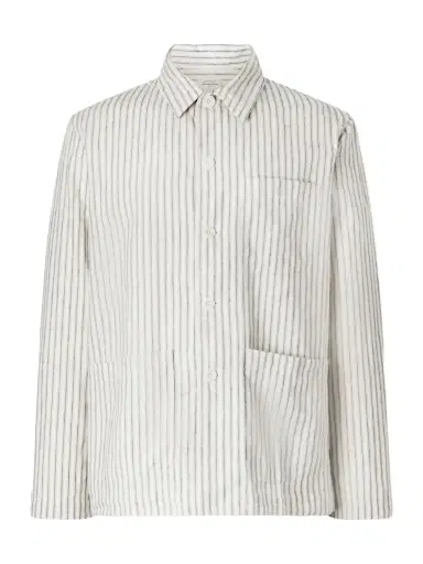 Hartford Perry Striped Linen and Cotton-Blend Woven Jacket - Men | Thumbnail 1 Hartford Perry Striped Linen and Cotton-Blend Woven Jacket - Men | Thumbnail 1