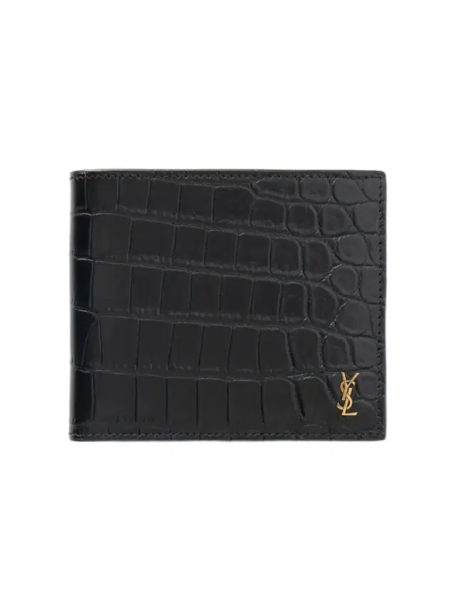 Croc-Effect Leather Wallet - Men Croc-Effect Leather Wallet - Men