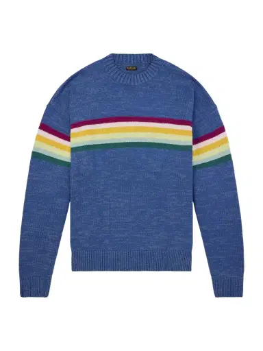 KAPITAL Peckish Rainbow Striped Cotton and Wool-Blend Sweater - Men | Thumbnail 1 KAPITAL Peckish Rainbow Striped Cotton and Wool-Blend Sweater - Men | Thumbnail 1