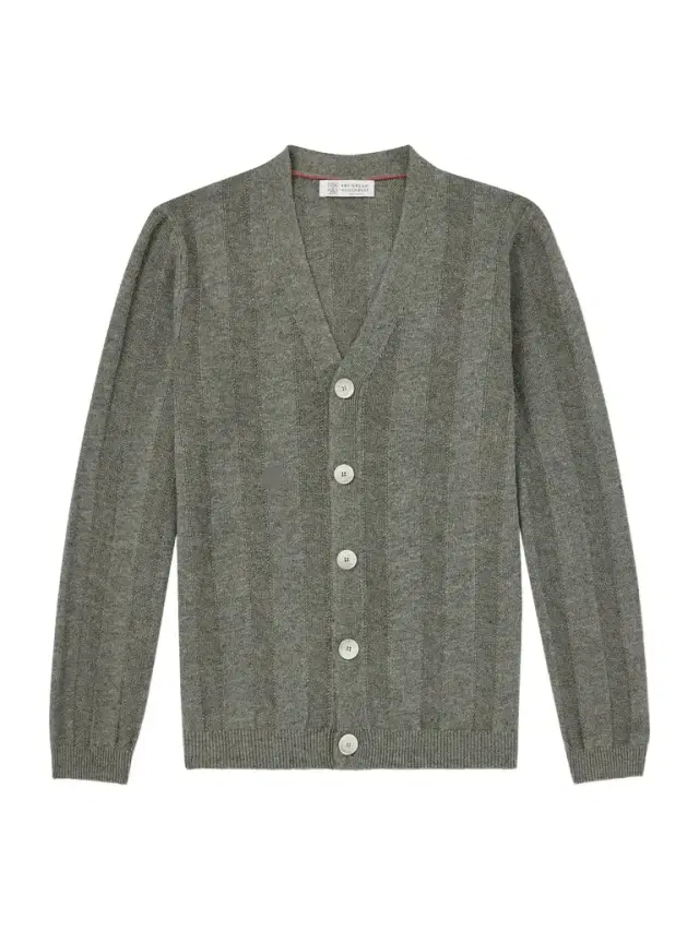Striped Knitted Linen and Cotton-Blend Cardigan - Men
