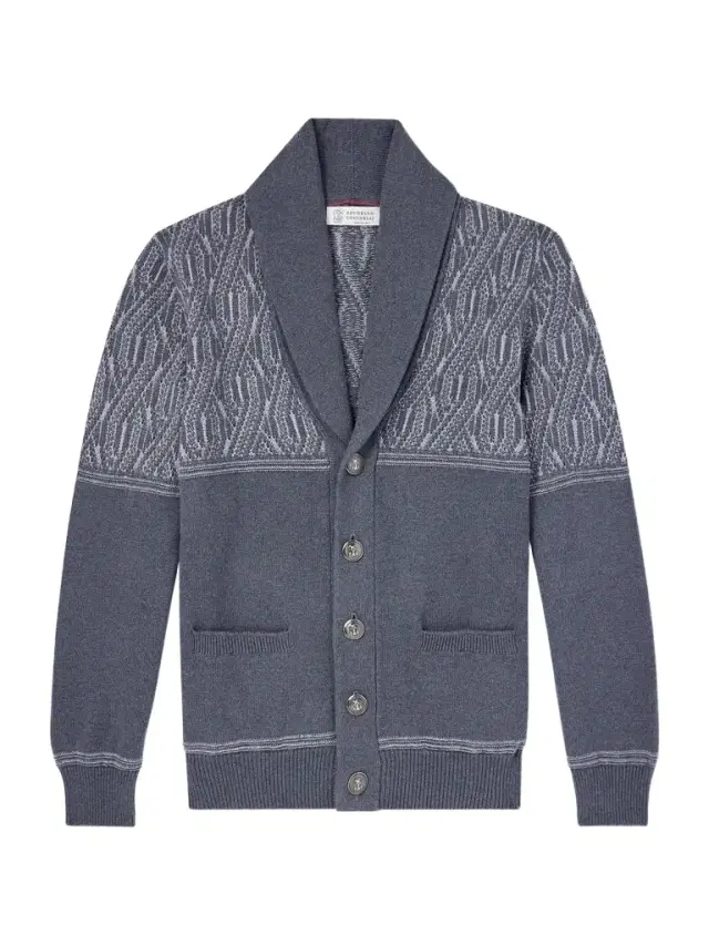 Shawl-Collar Knitted Cotton Cardigan - Men